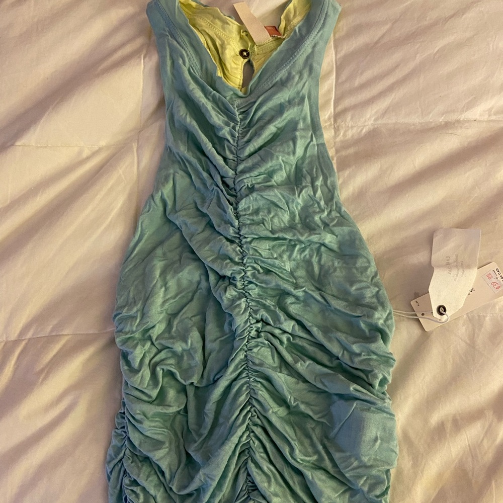 NWT Anthropologie blue/green reversible tank top